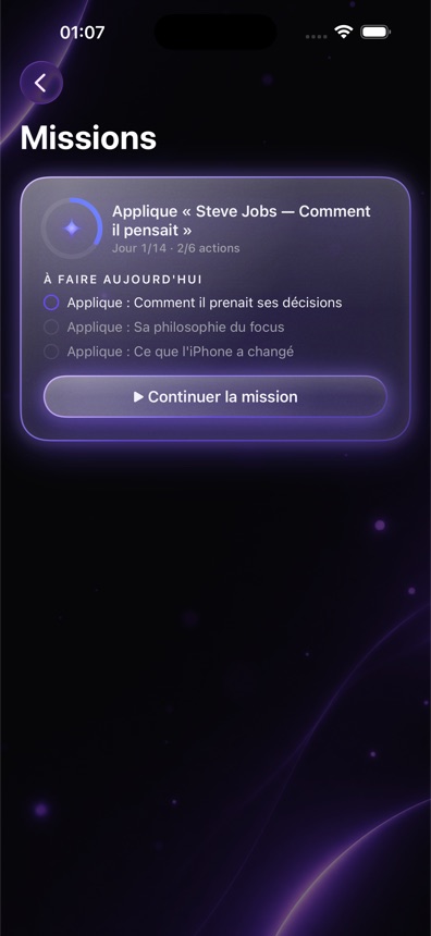 Missions : appliquer un deck en actions